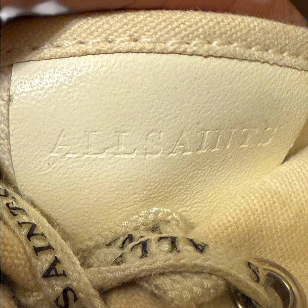 All Saints Women's Cream High-Top Sneakers - Picture 11 of 12